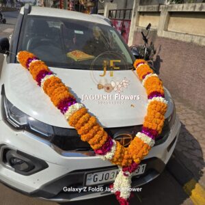 New car orange genda mala
