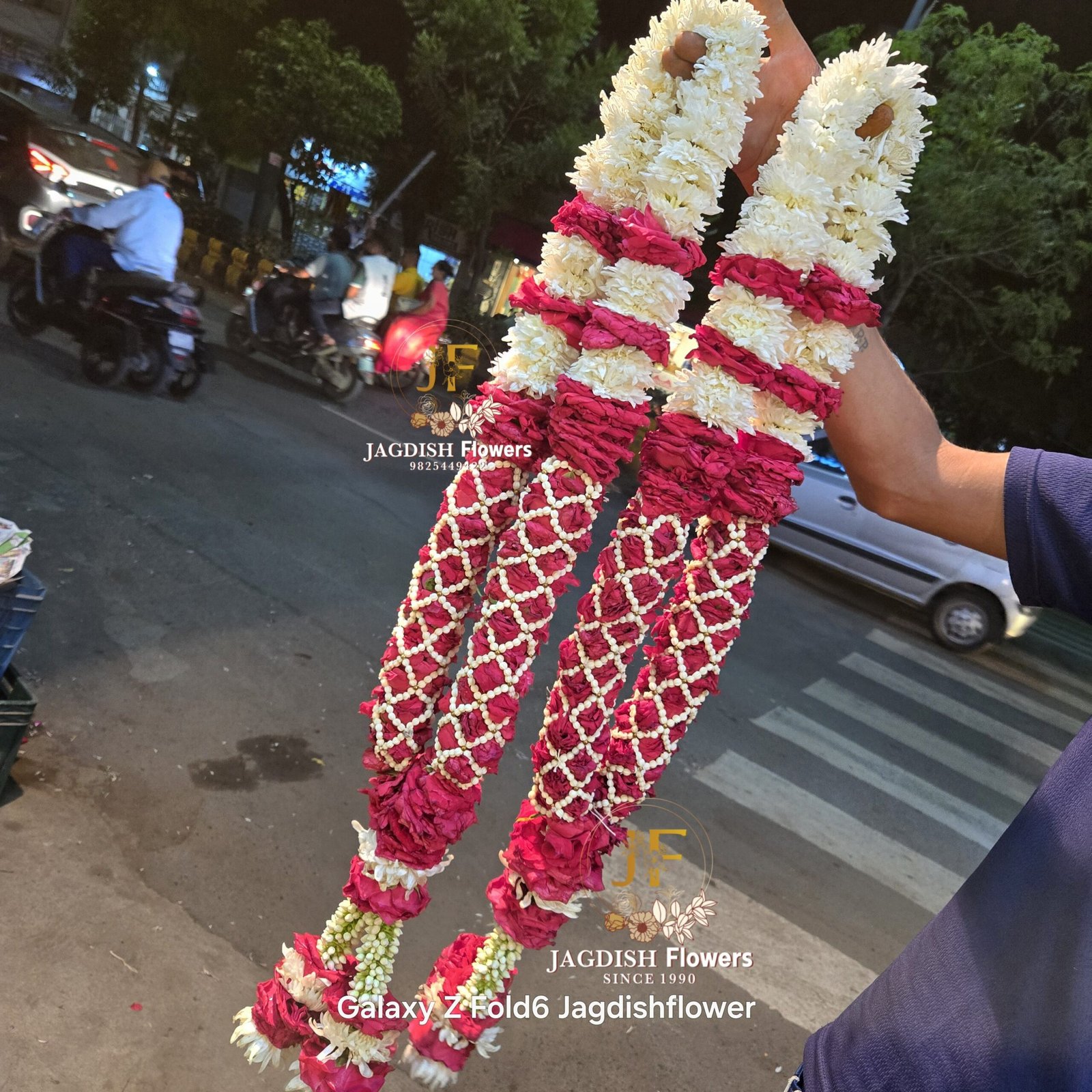 Tagar Regular Moti chex mala with tagar latkan – Jagdish Flowers Since 1990
