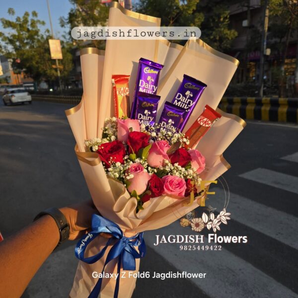 A Lovely Roses with Chocolate Bouquet