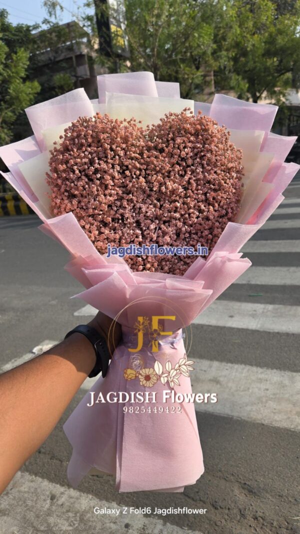 Light Pink Gypso Heart Bouquet