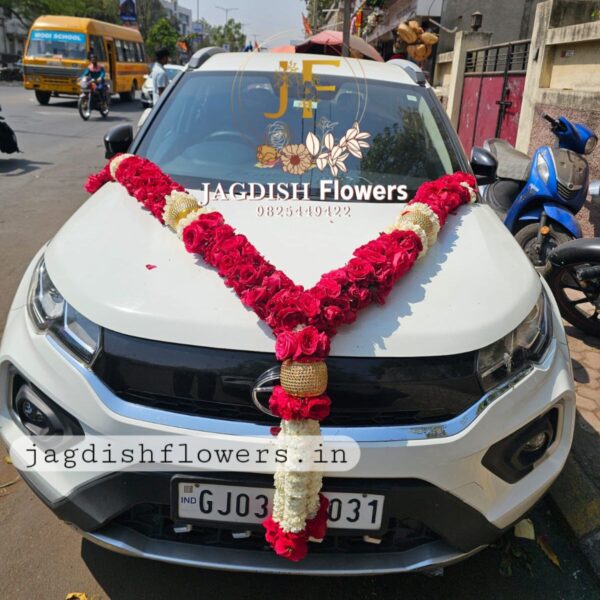 Red rose new car mala