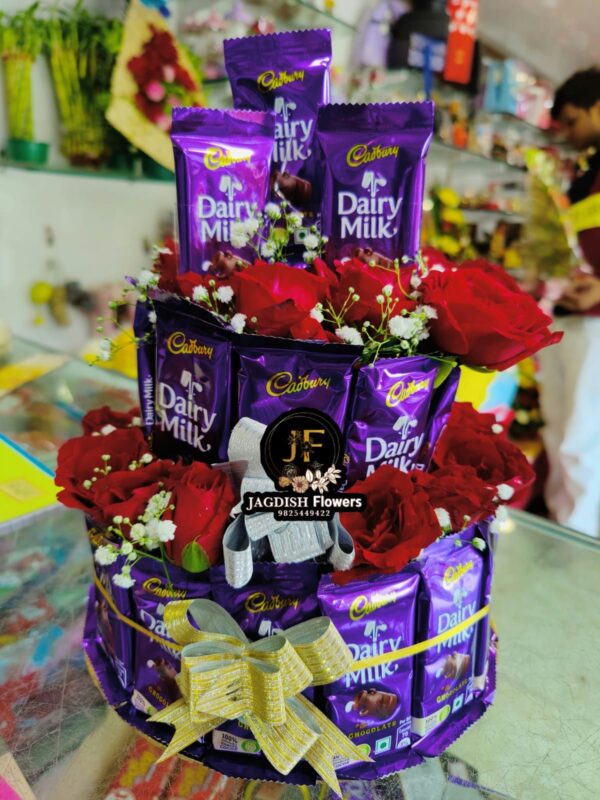 Whole Bouquet of Dairy milk, Rose & Gypso