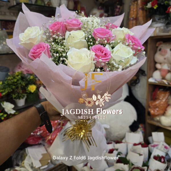 Pink and White Rose Bouquet