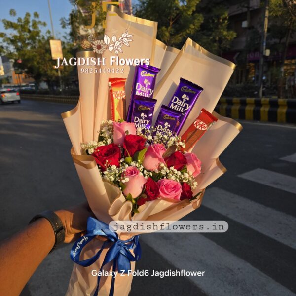 Chocolate with roses bouque