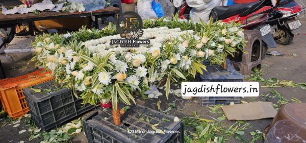 Pich and white flower Bride  chadar