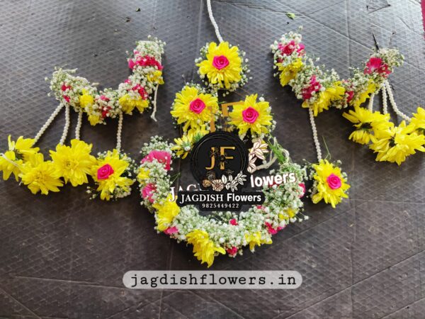 Yellow and pink ornaments