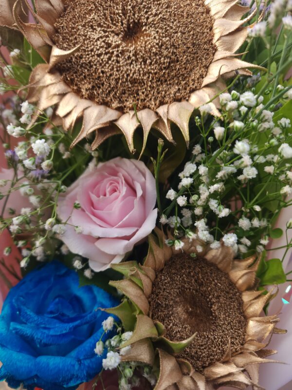 Unique dry colored sunflower bouquet - Image 2